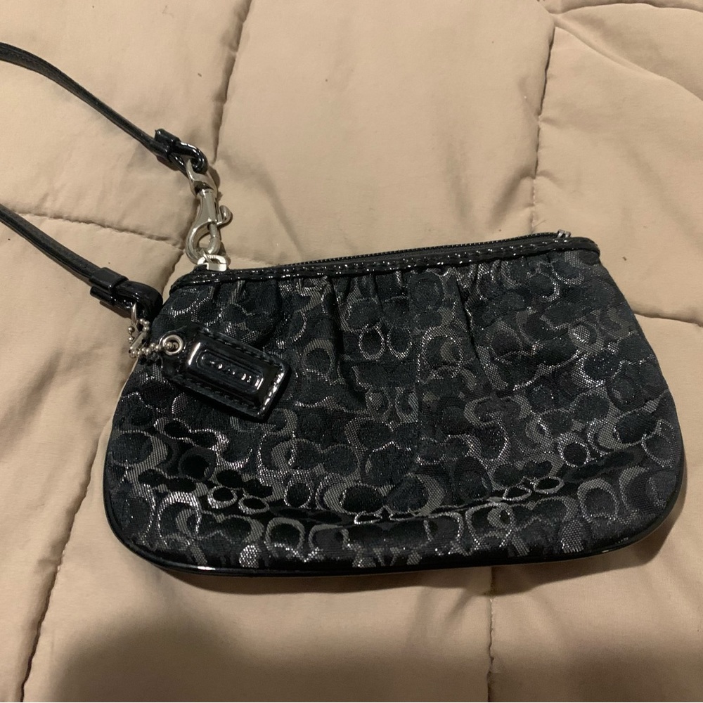 Coach Black Signature Wristlet